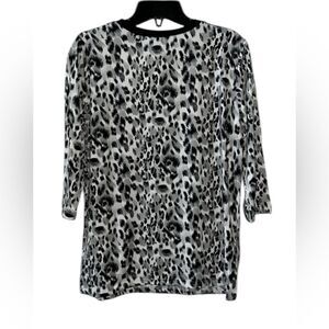 Doublju Animal Print Black & White Top(Size Medium)